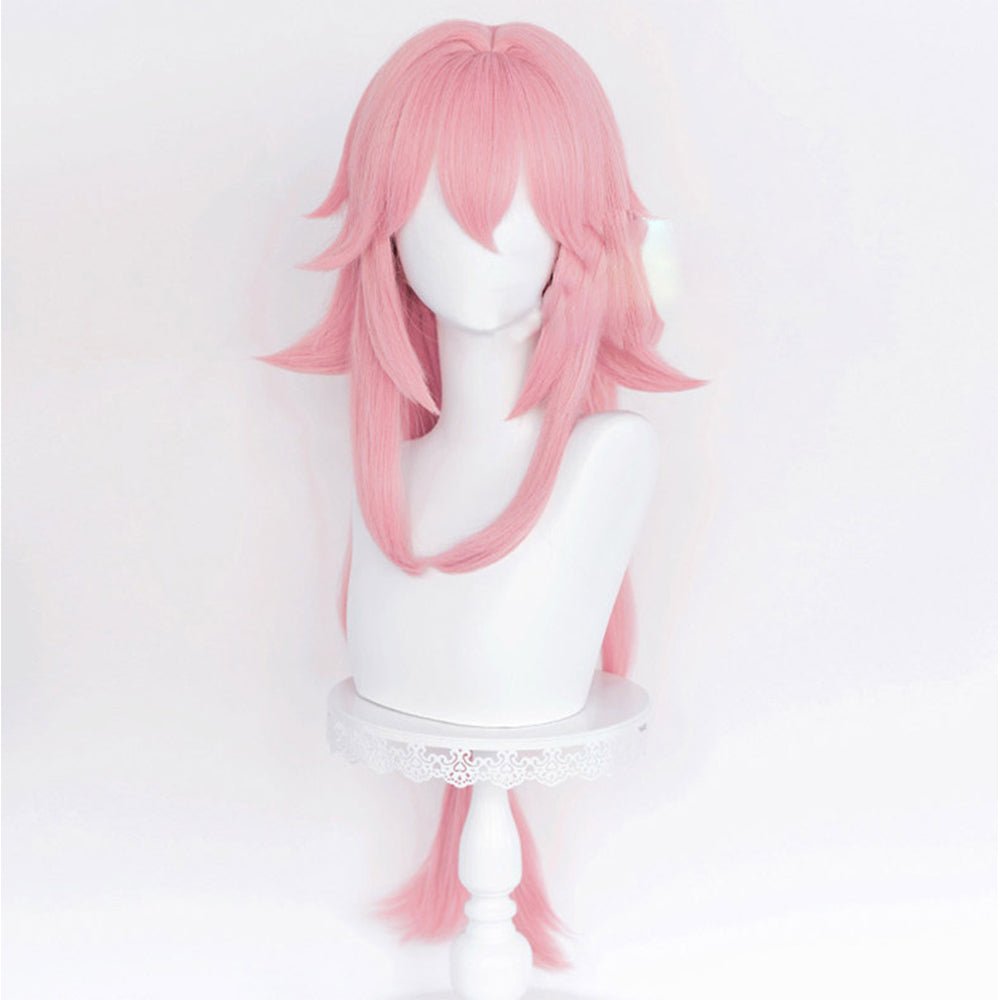 Rulercosplay Anime Genshin Impact Yae Miko Pink Long Cosplay Wig - Rulercosplay