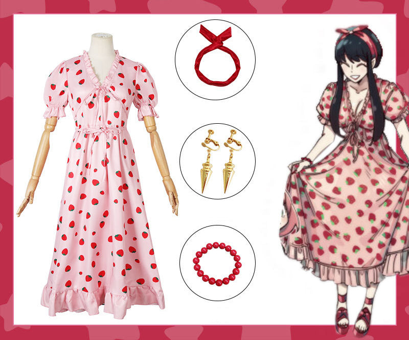 Rulercosplay Anime SPY x FAMILY Yor Forger (Thorn Princess) Strawberry Dress Cosplay Costume